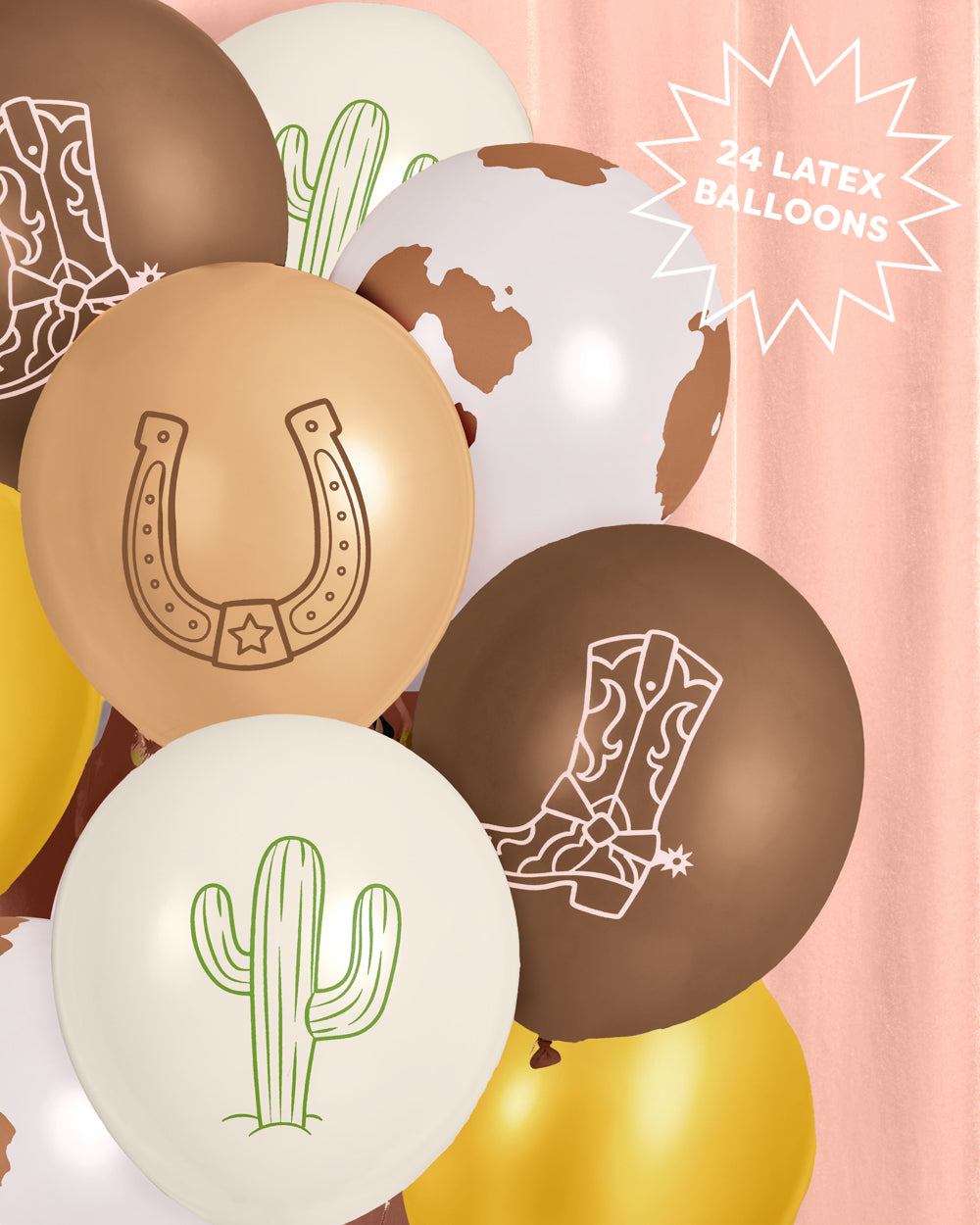 Saddle Up Balloon Pack - 25 Latex Balloons