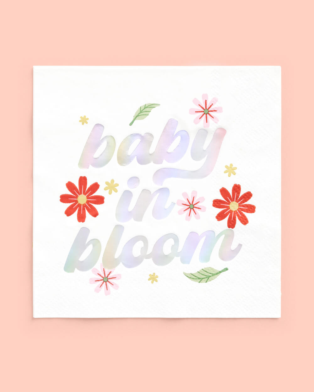 Baby In Bloom Napkins - 50 White Napkins