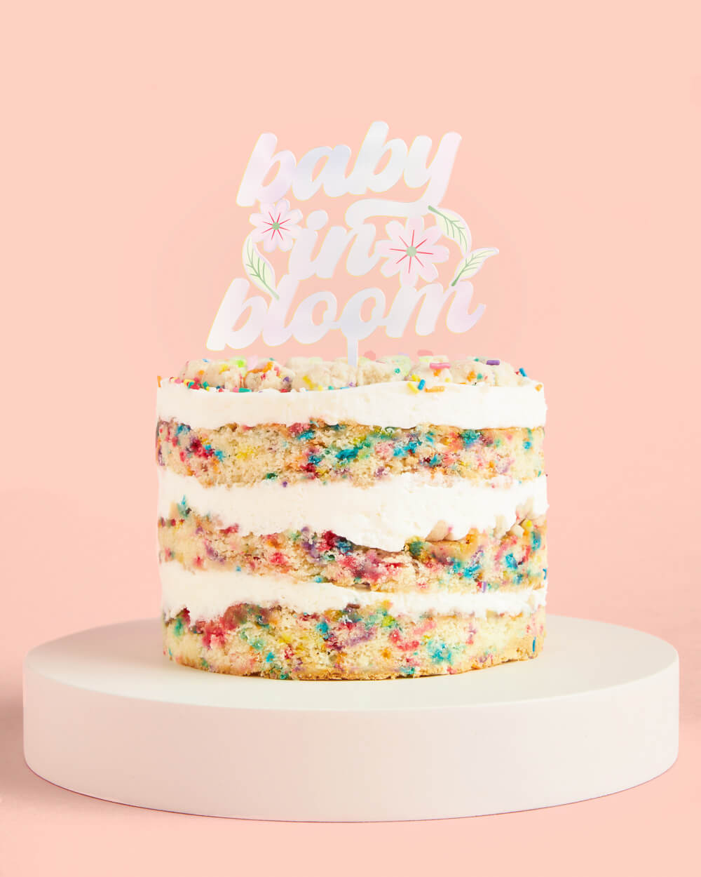 Baby In Bloom Topper - Iridescent Cake Topper
