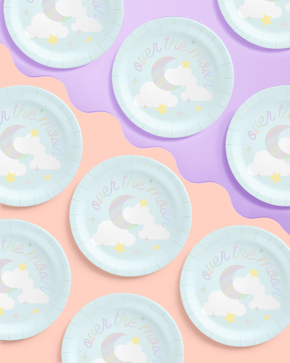 Over The Moon Plates - 25 Paper Plates