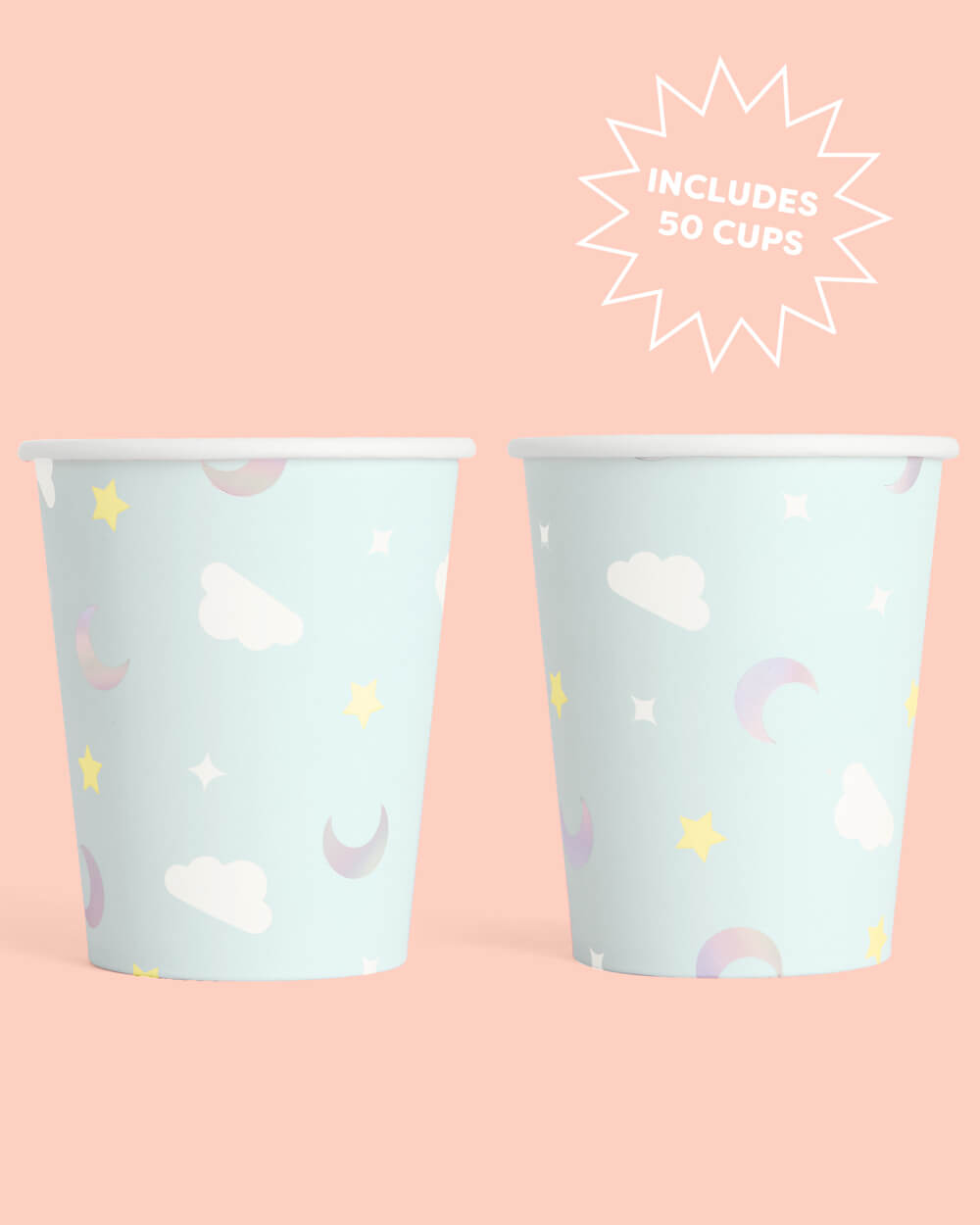 Over The Moon Cups - 50 Paper Cups
