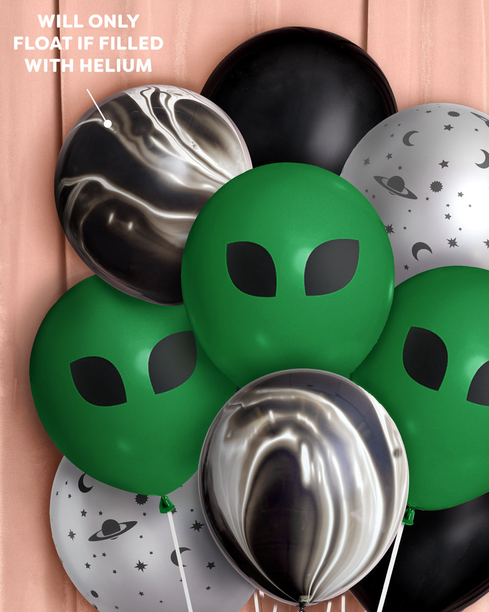 Alien Abduction Balloon Pack - 24 Latex Balloons