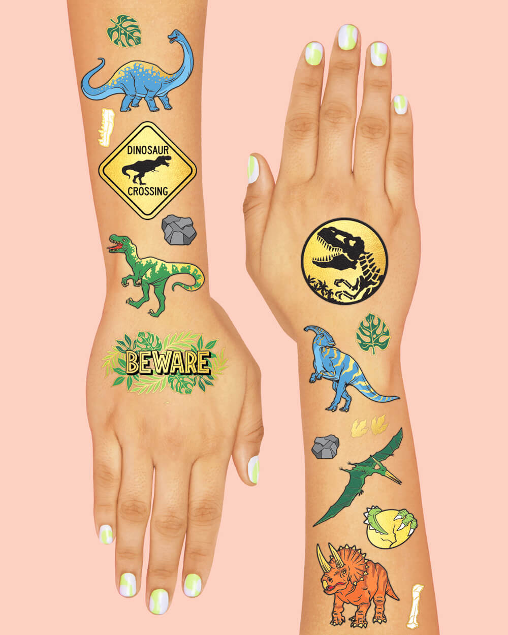 Dino-mite Tats - 44 Foil Temporary Tattoos