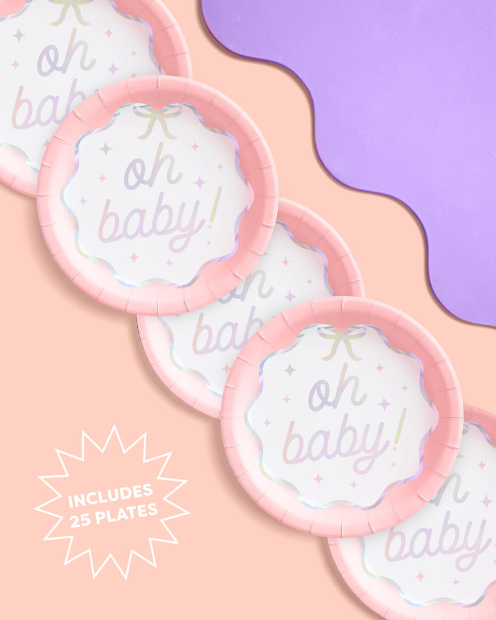 Oh Baby Plates - 25 Paper Plates
