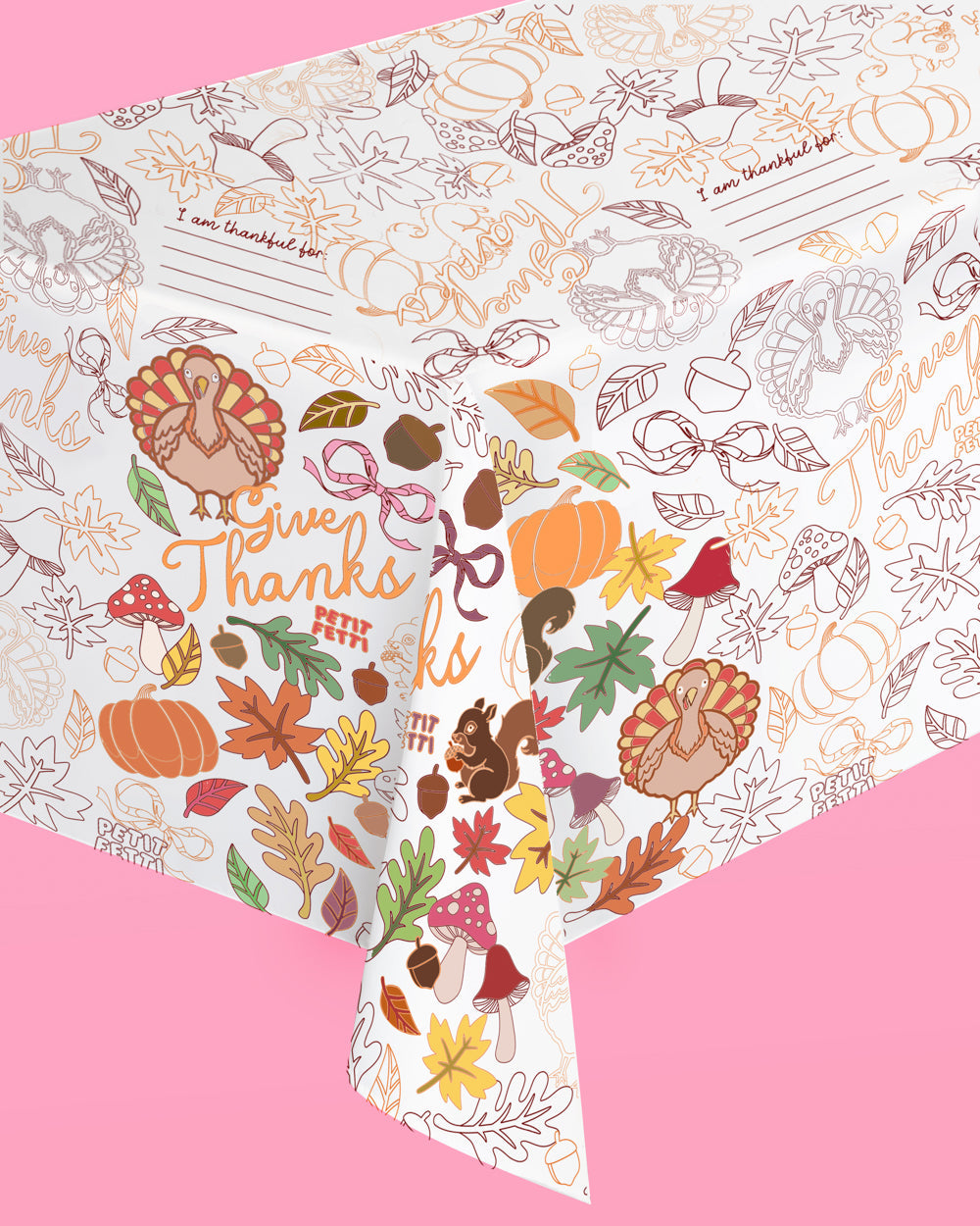 Give Thanks Paper Tablecloth - Coloring Tablecloth