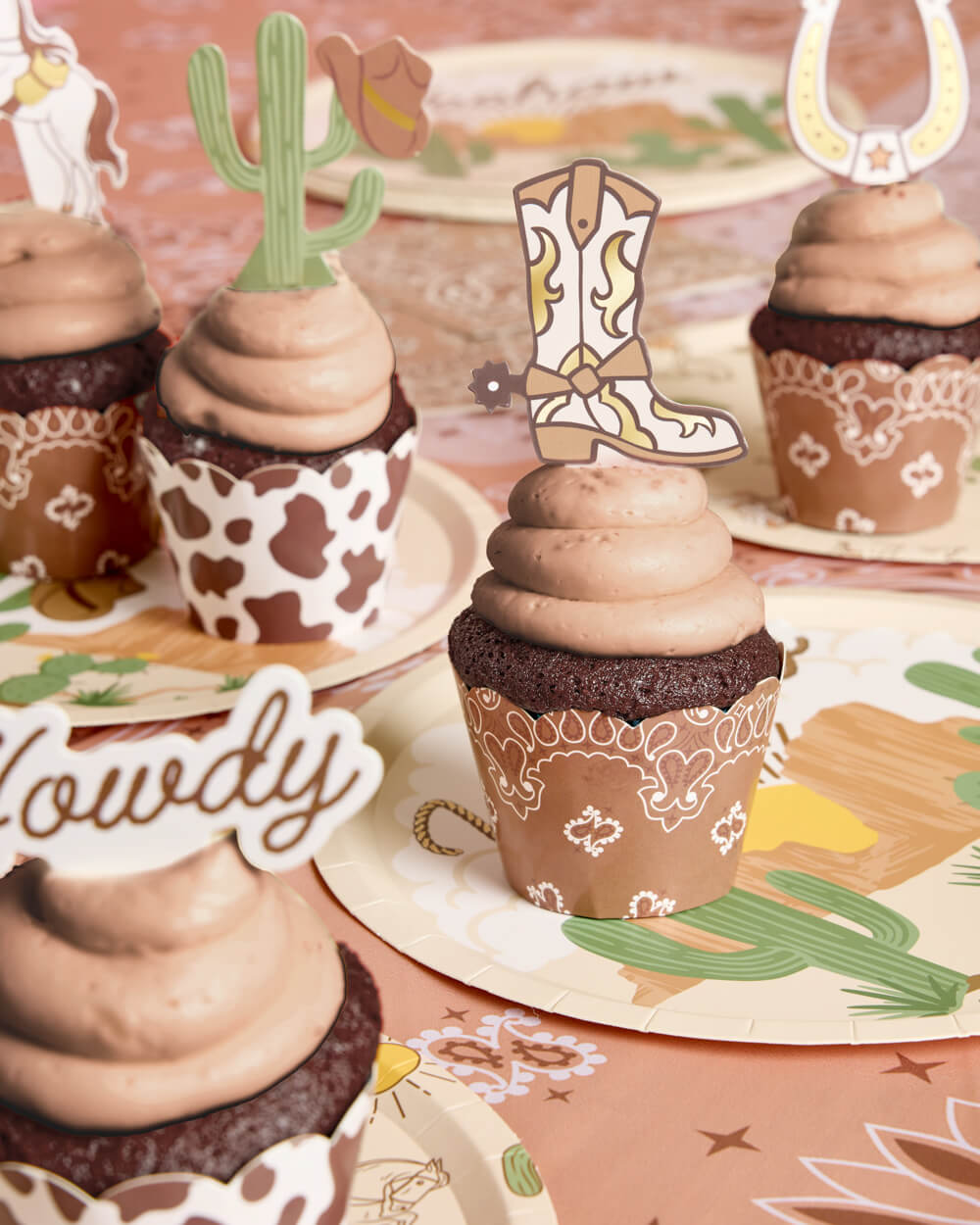 Saddle Up Cupcake Set - 24 Sets Of Liners + Toppers