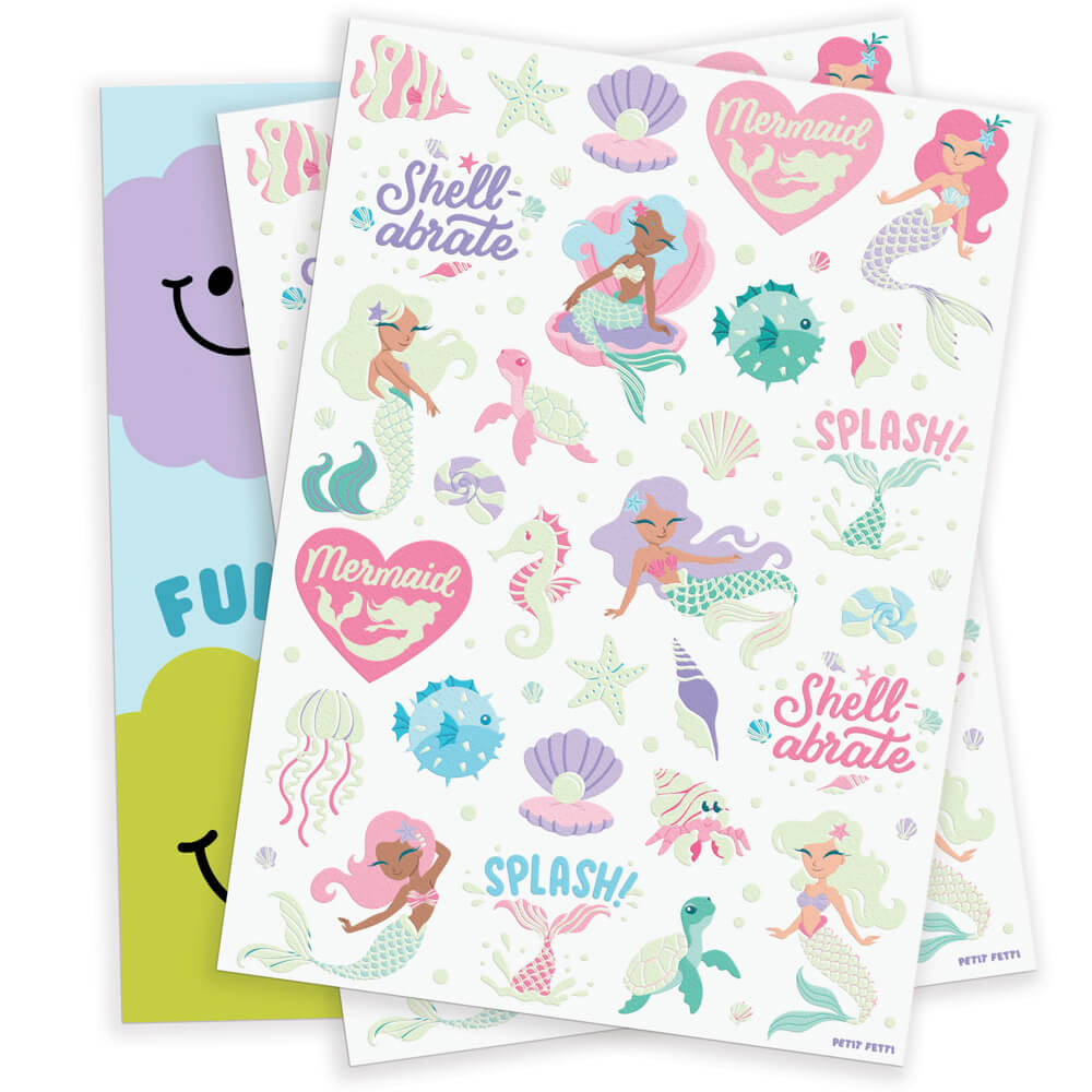 Mermaid Glo Tats - 48 Foil Temporary Tattoos