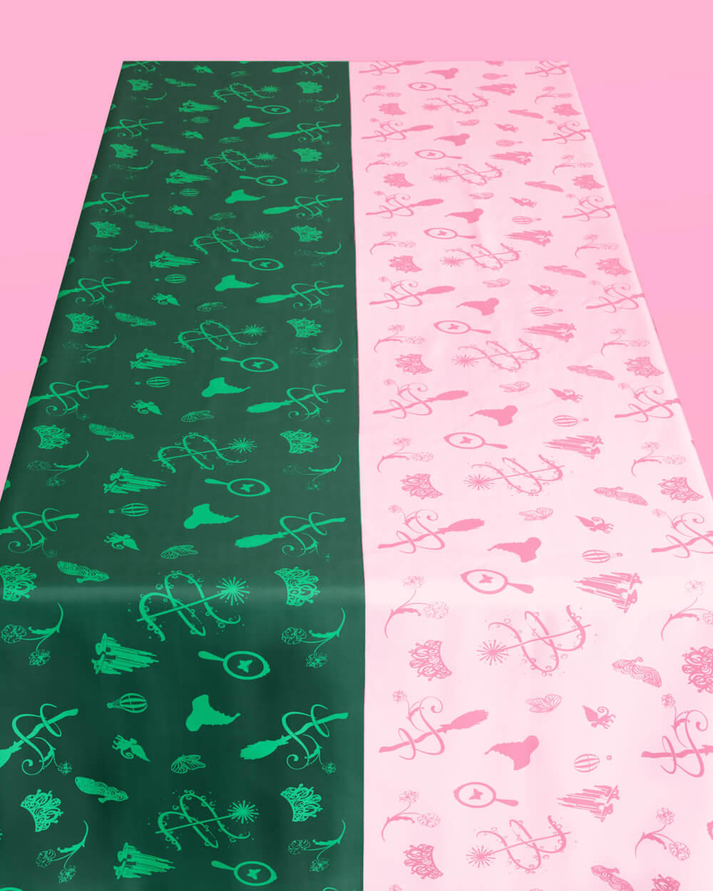Pink Goes Good W. Green Tablecloth - Washable Tablecloth