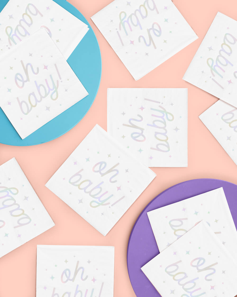 Oh Baby Napkins - 50 White Napkins