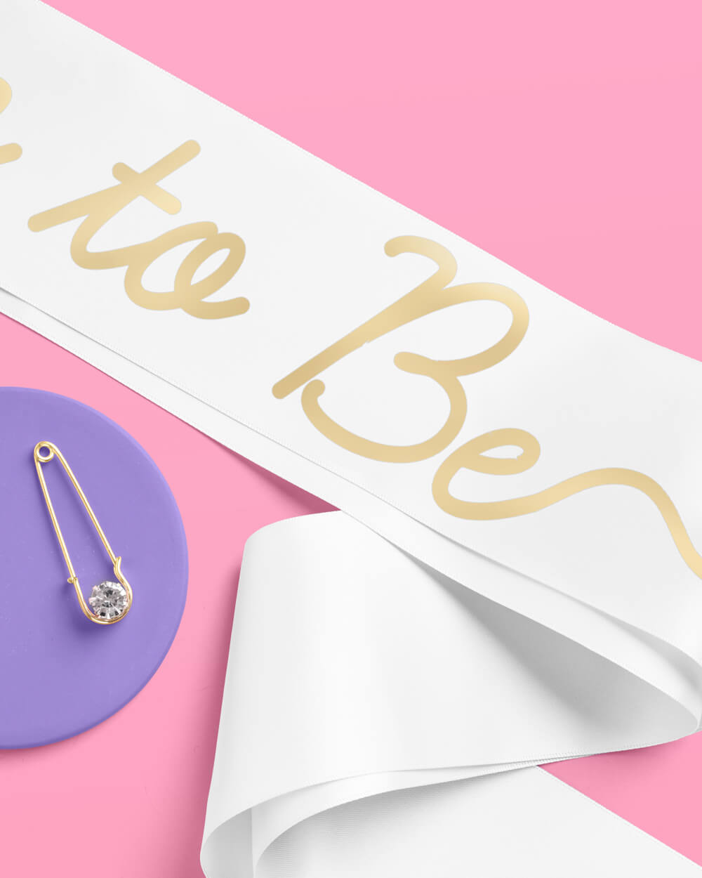 Mom To Be Sash - White Satin Sash