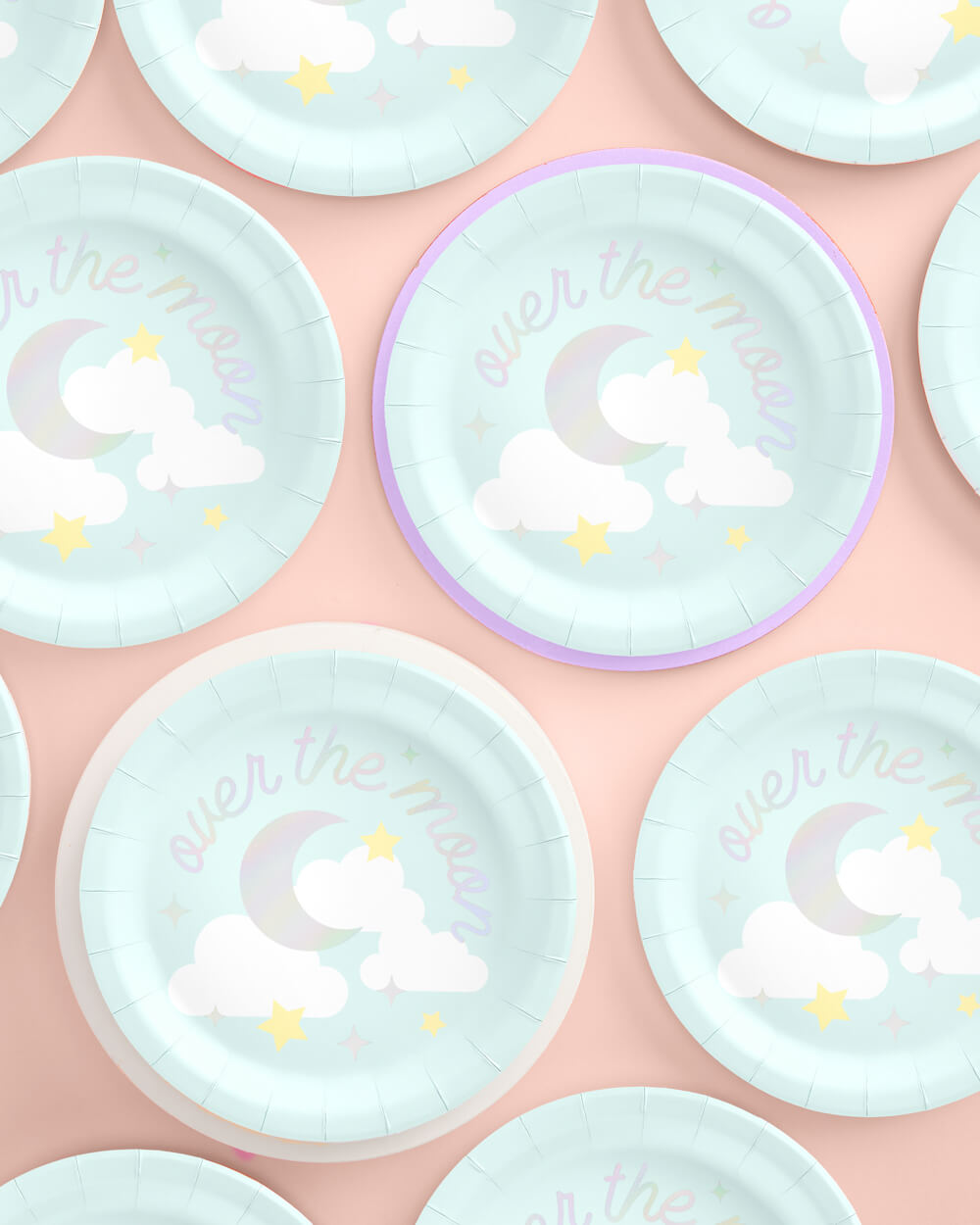 Over The Moon Plates - 25 Paper Plates