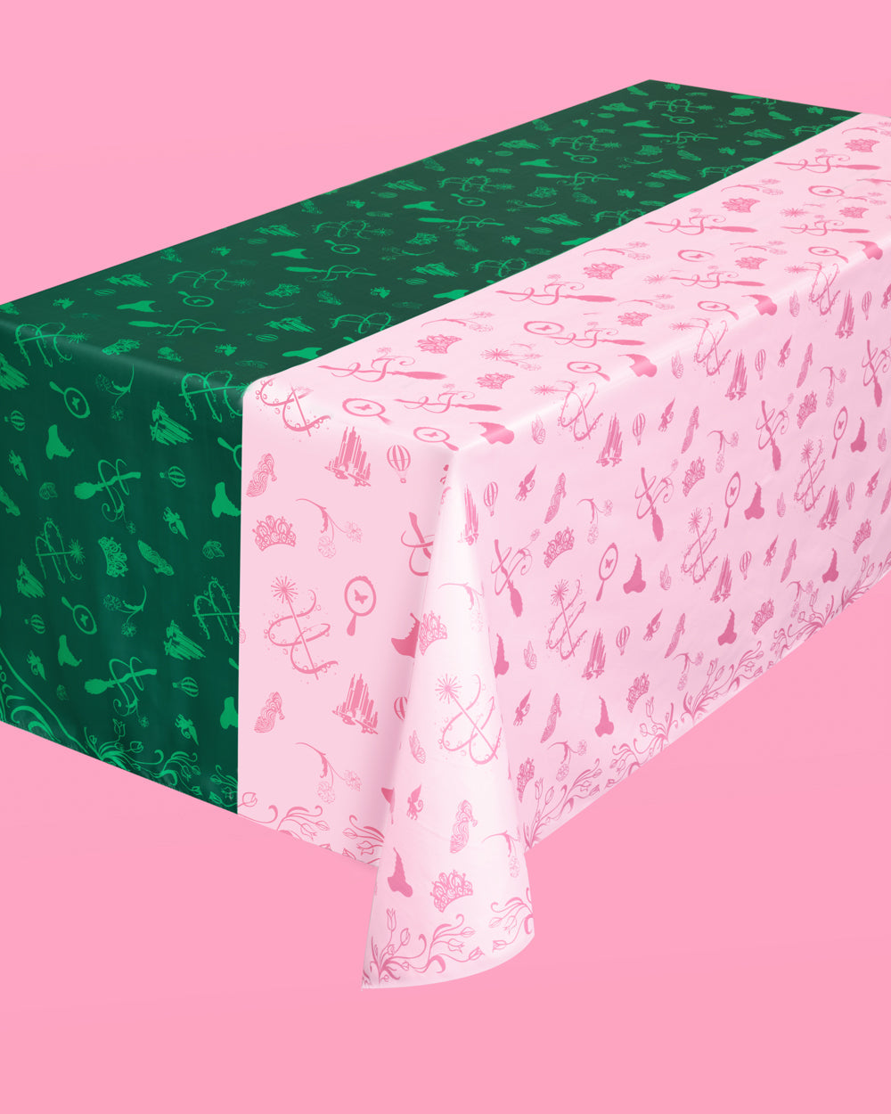 Pink Goes Good W. Green Tablecloth - Washable Tablecloth