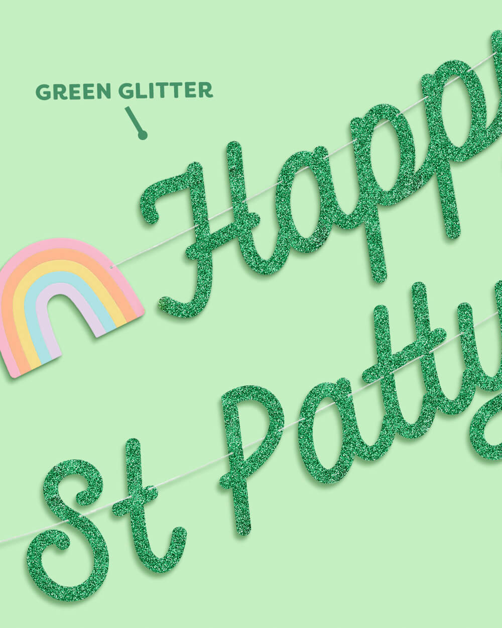 Happy St. Patty's Day Banner - 3d Glitter Banner
