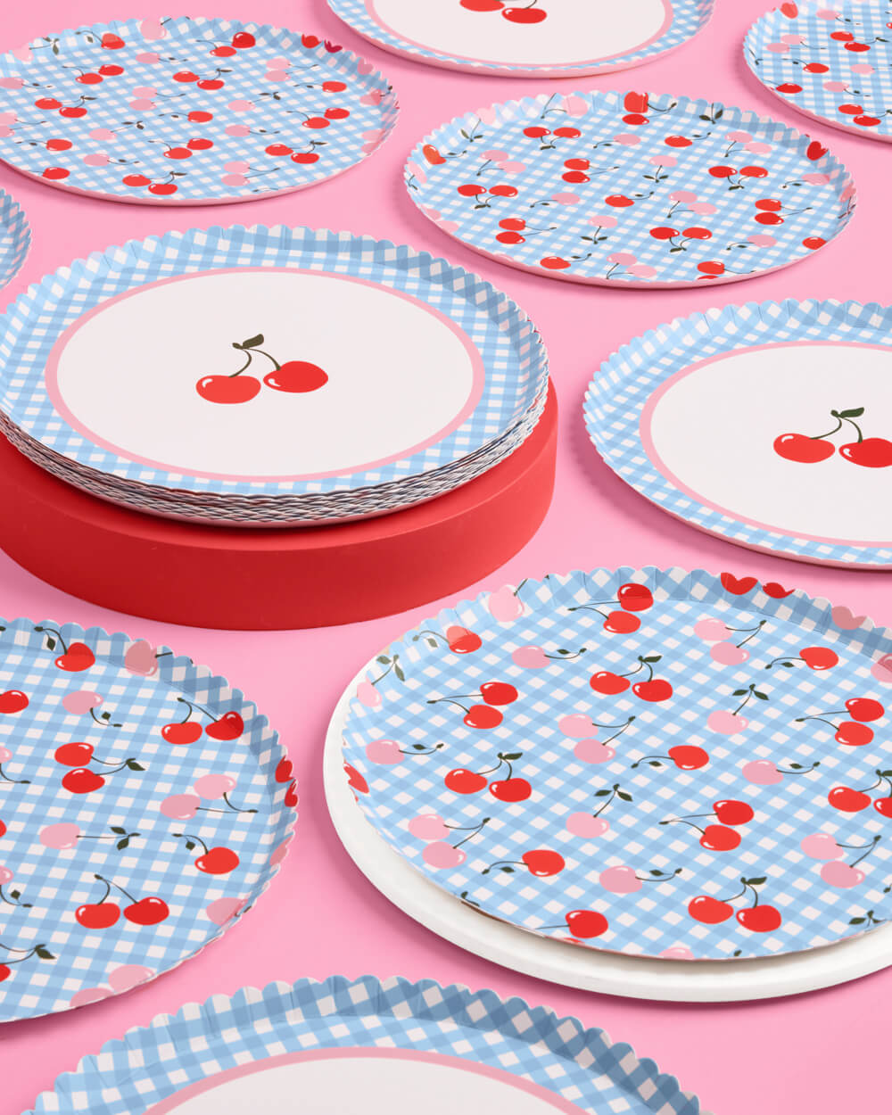 Cherry Plates - 24 Paper Plates