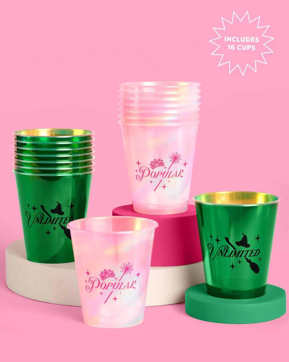 Emerald City Cups - 16 Plastic Cups
