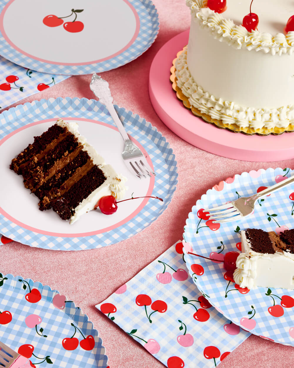 Cherry Birthday Bundle - Tableware, Balloons, Banner + Tats