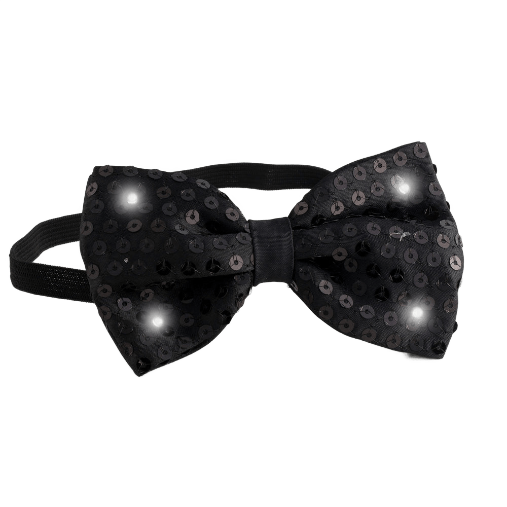 Sequin Bow Tie With Led Flashing Lights