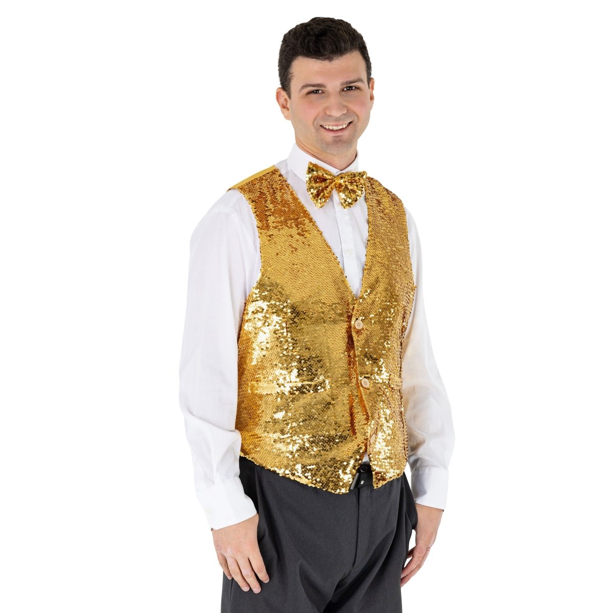 Sequin Vest With Bowtie - Adults