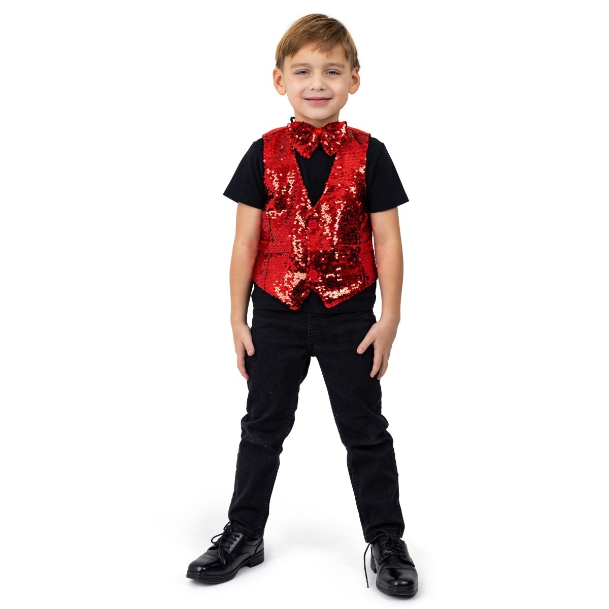 Sequin Vest With Bowtie - Kids