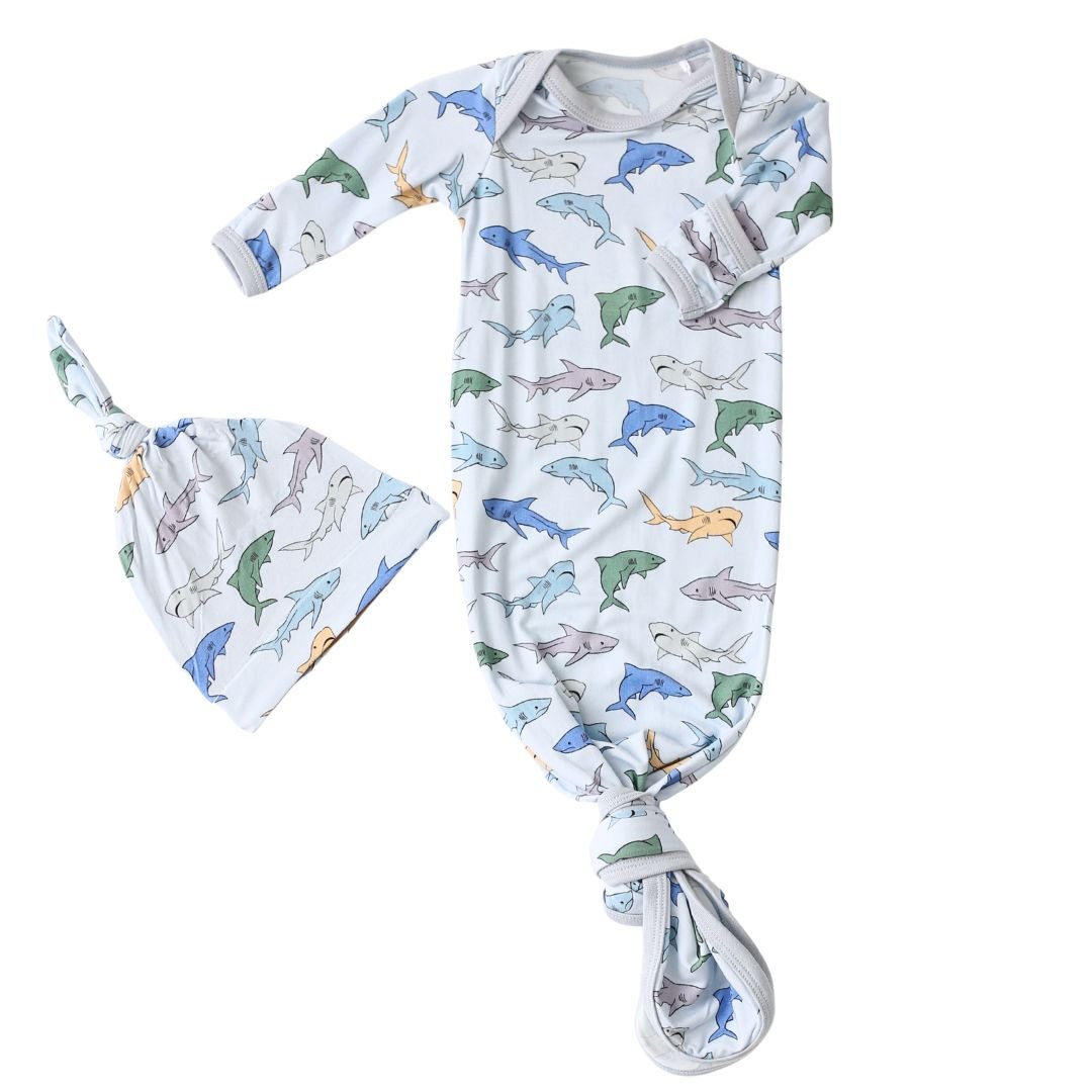 Shark Snuggles Gown & Hat