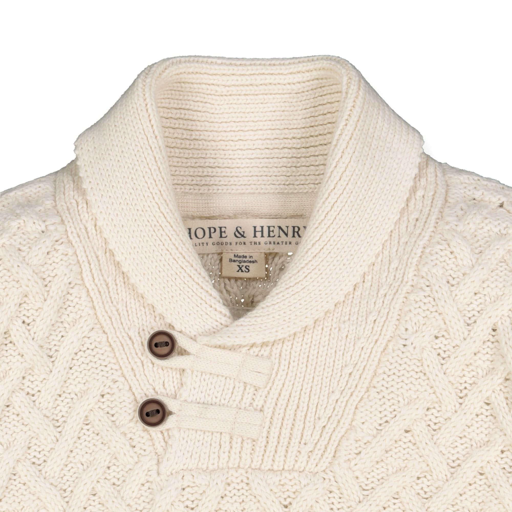 Shawl Collar Organic Cable Sweater