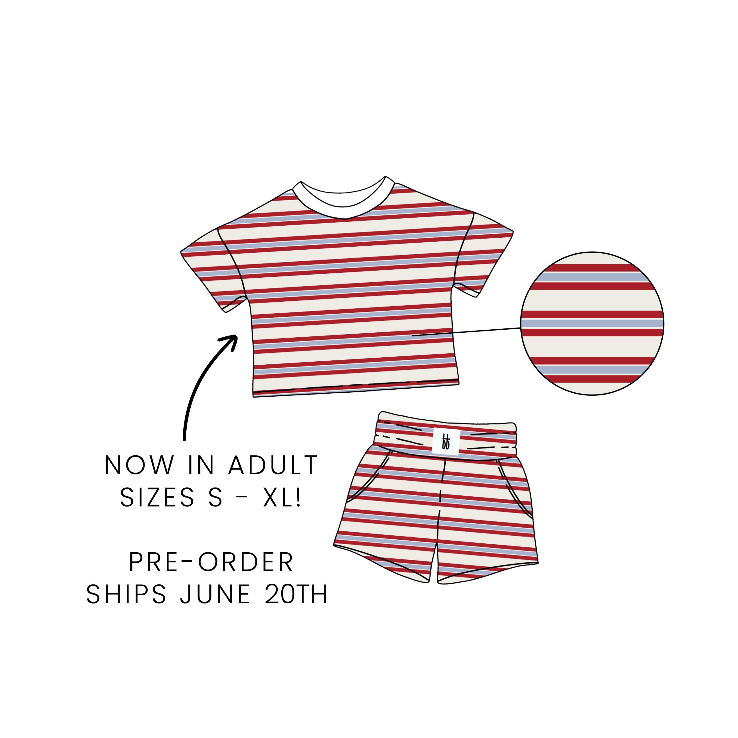 *pre-order* Women's Short Set | Heritage Stripe