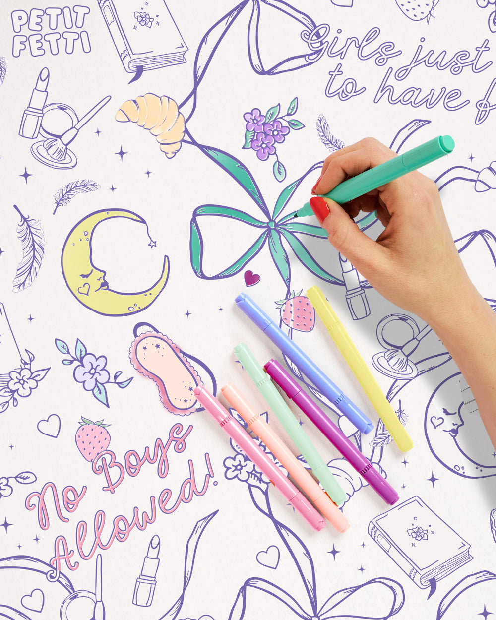 Sweet Dreams Paper Tablecloth - Coloring Tablecloth