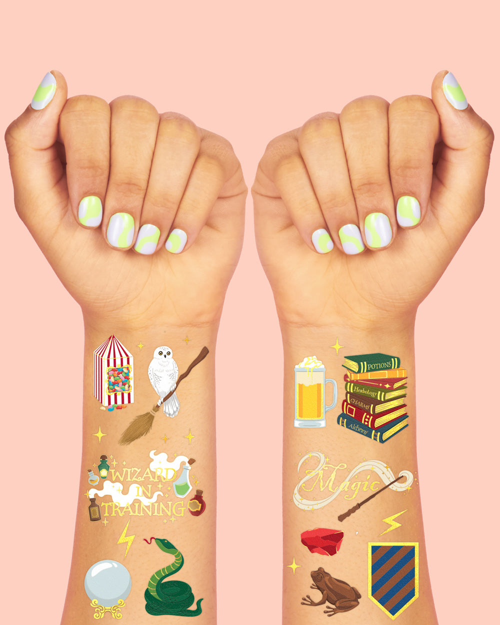 Wizard In Training Tats - 60 Foil Temporary Tattoos