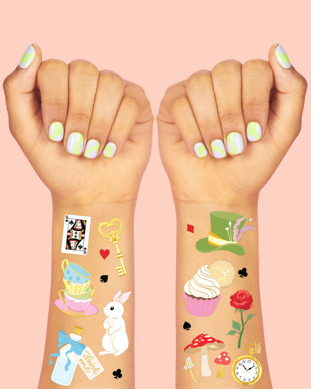 Whimsical Tea Time Tats - 52 Temporary Tattoos