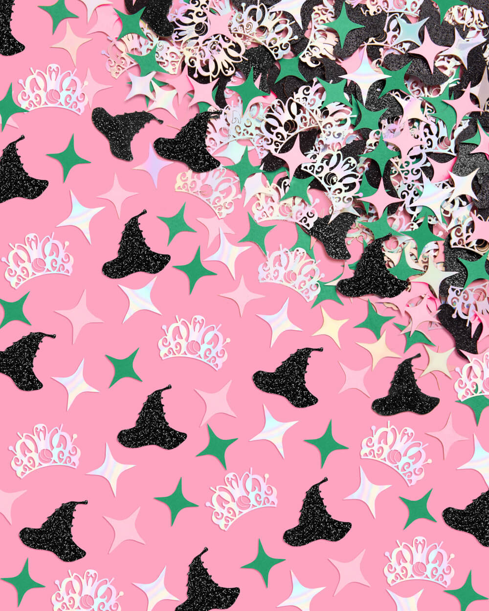 Pink Goes Good W. Green Confetti - 200 Pc Confetti