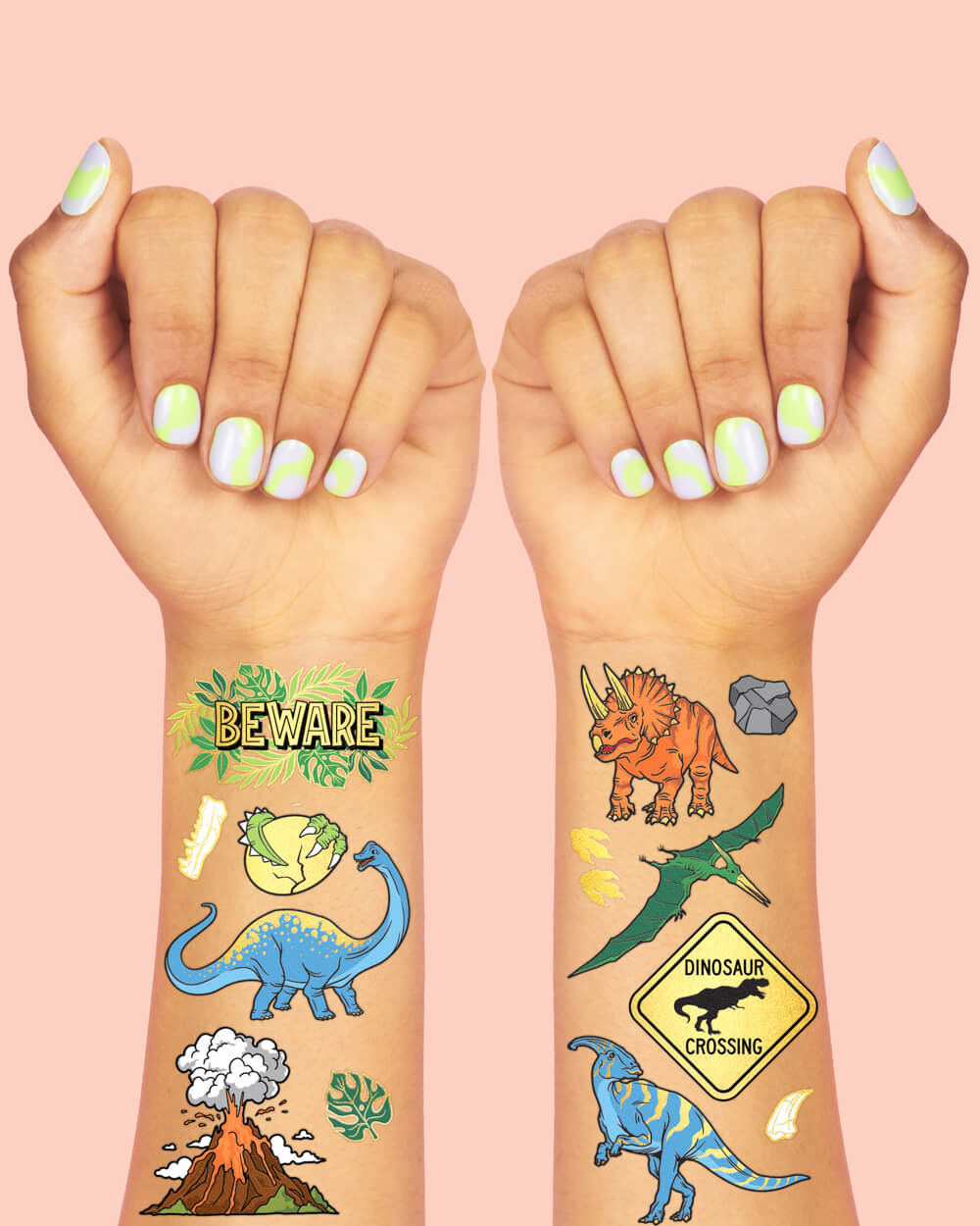 Dino-mite Tats - 44 Foil Temporary Tattoos