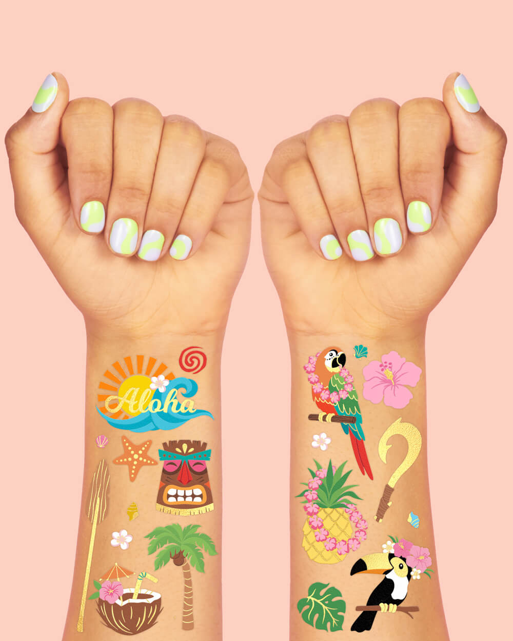 Luau Tattoos - 60 Temporary Tattoos