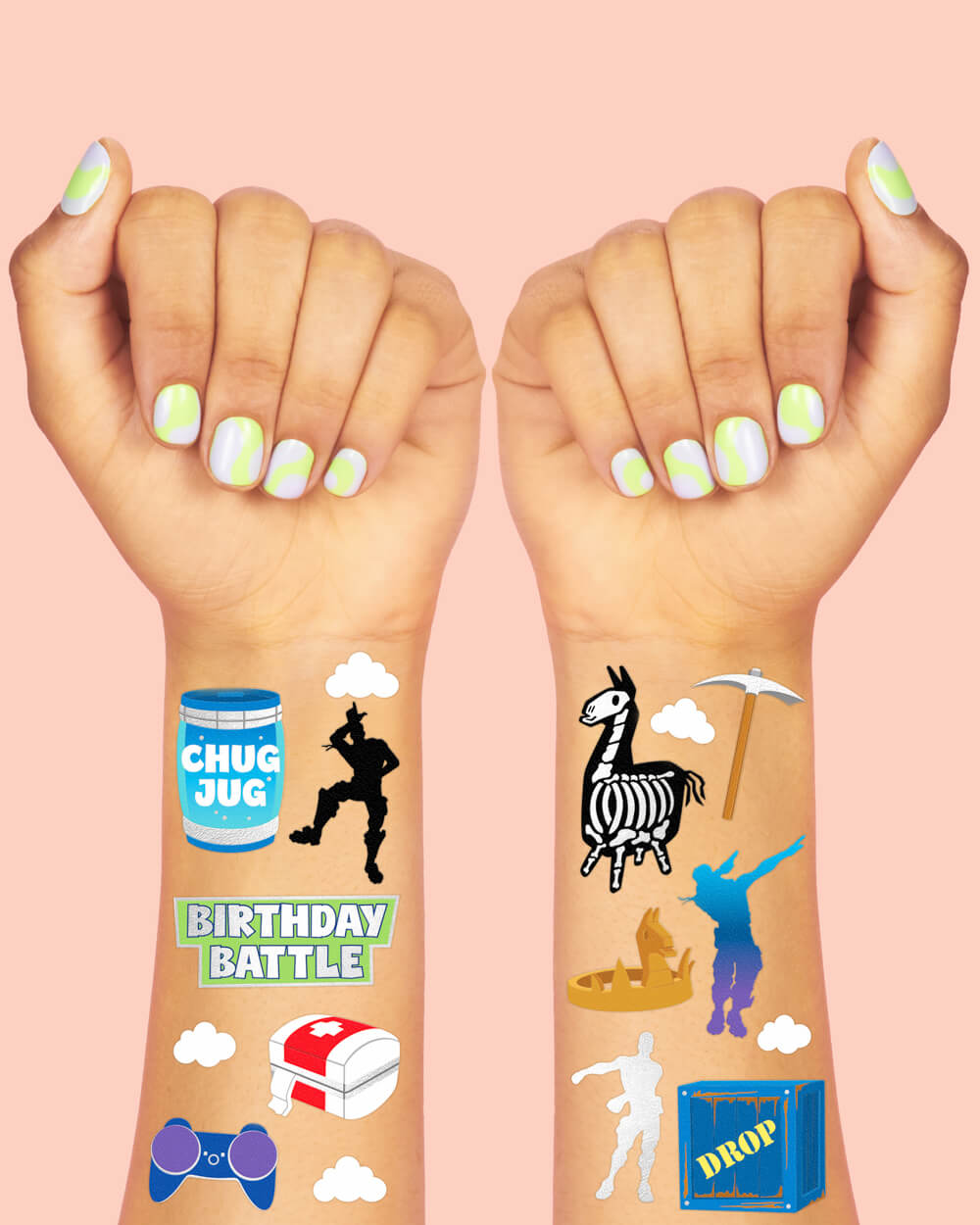 Birthday Battle Tats - 50 Temporary Tattoos