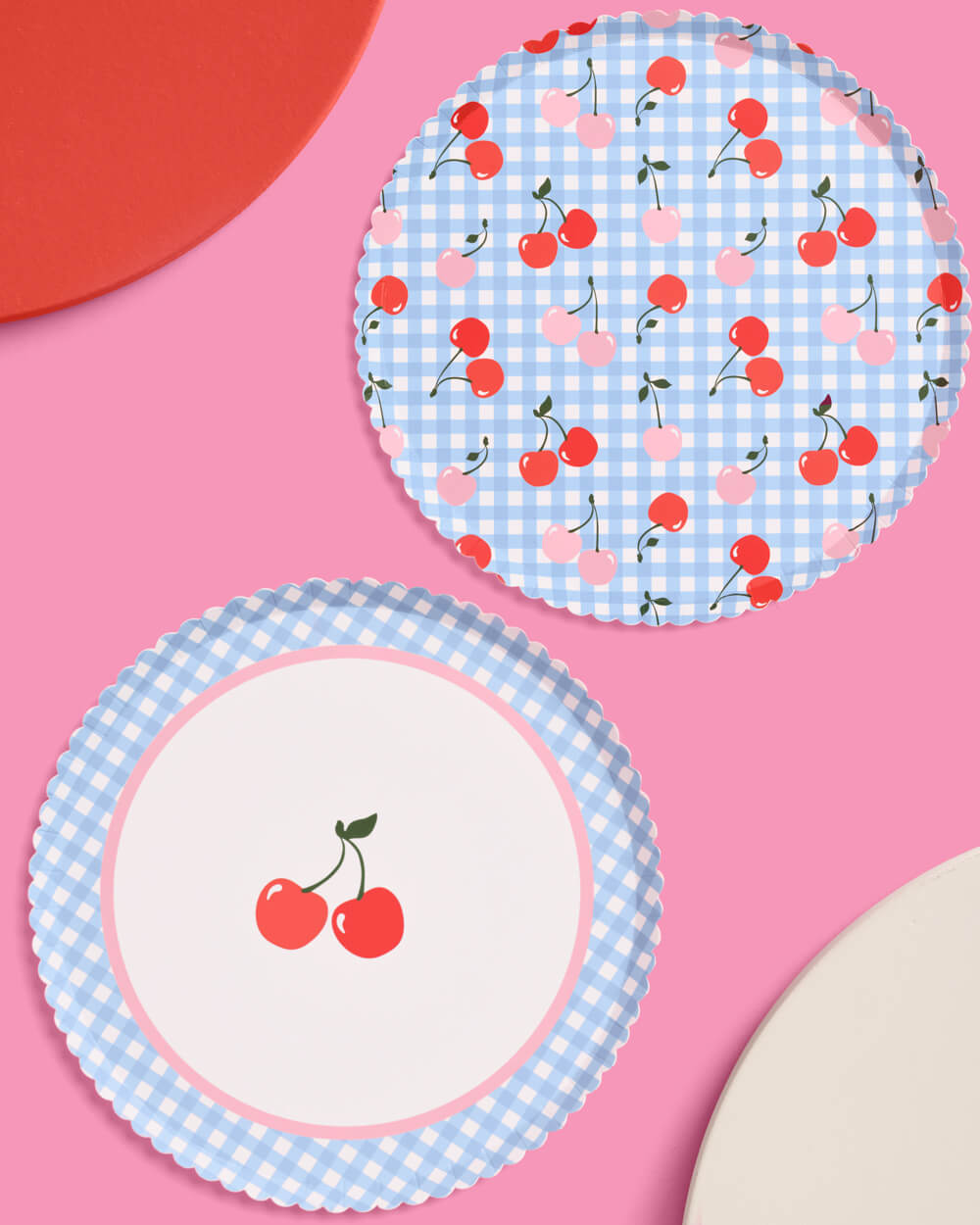 Cherry Plates - 24 Paper Plates