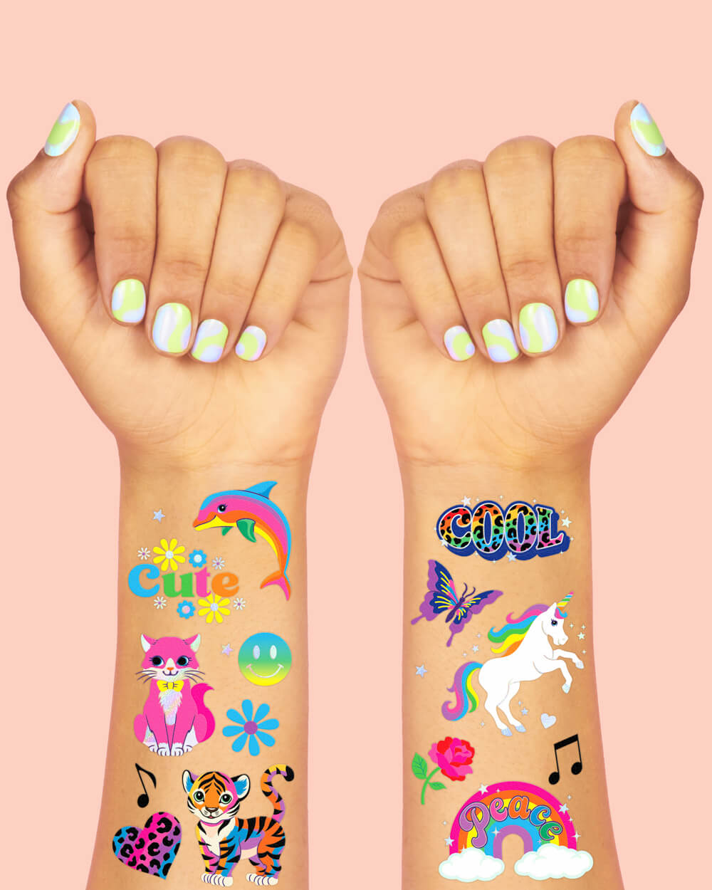 Rainbow Dreamland Tattoos - 68 Temporary Tattoos