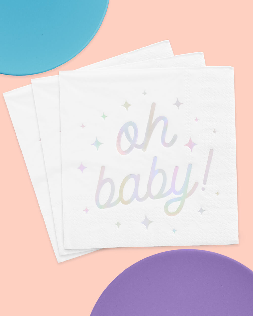 Oh Baby Napkins - 50 White Napkins