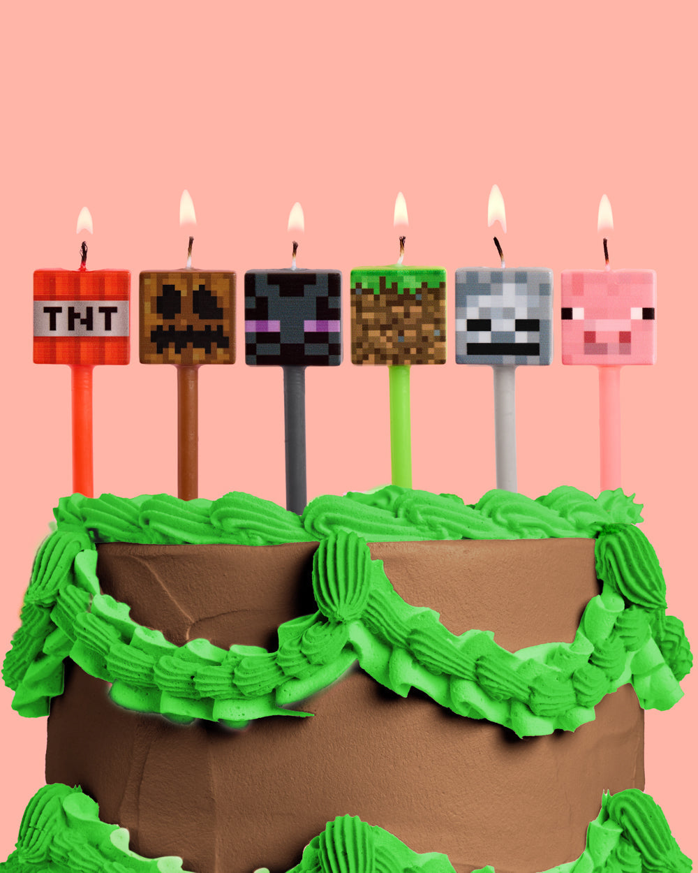 Pixel Mining Candles - Set Of 6