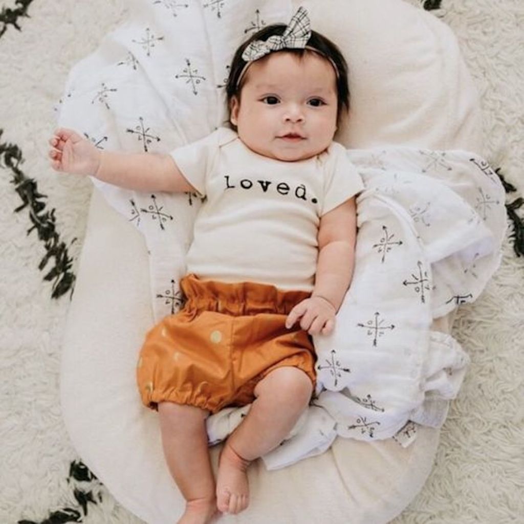 Loved. Organic Cotton Baby Bodysuit Short Sleeve