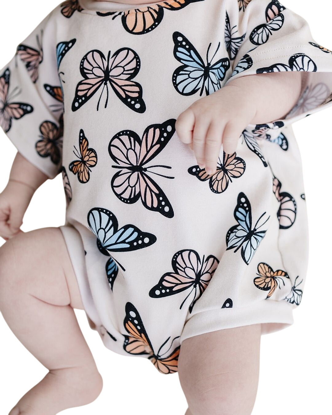 Short Sleeve Bubble Romper | Butterflies