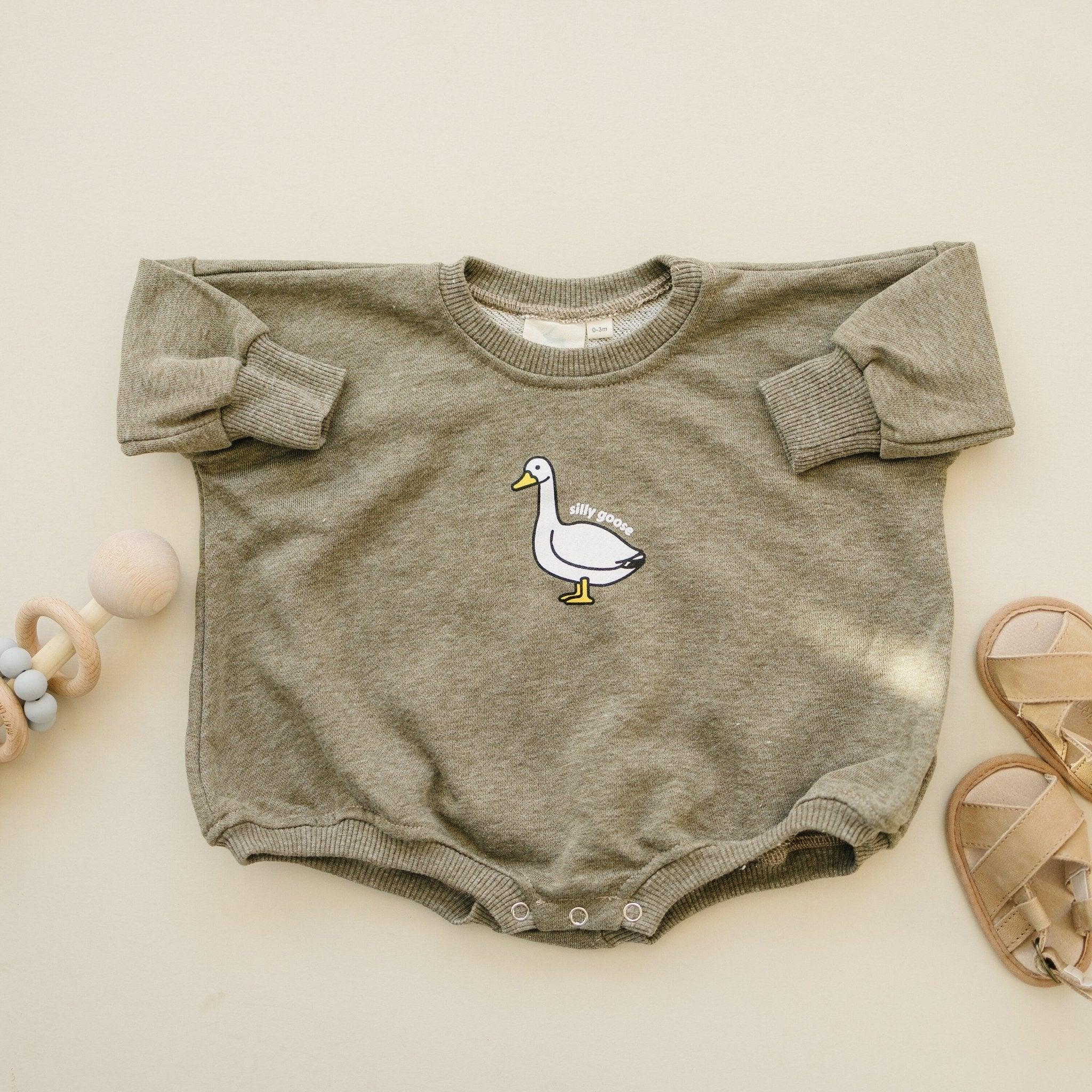 Silly Goose Sweatshirt Romper - More Colors