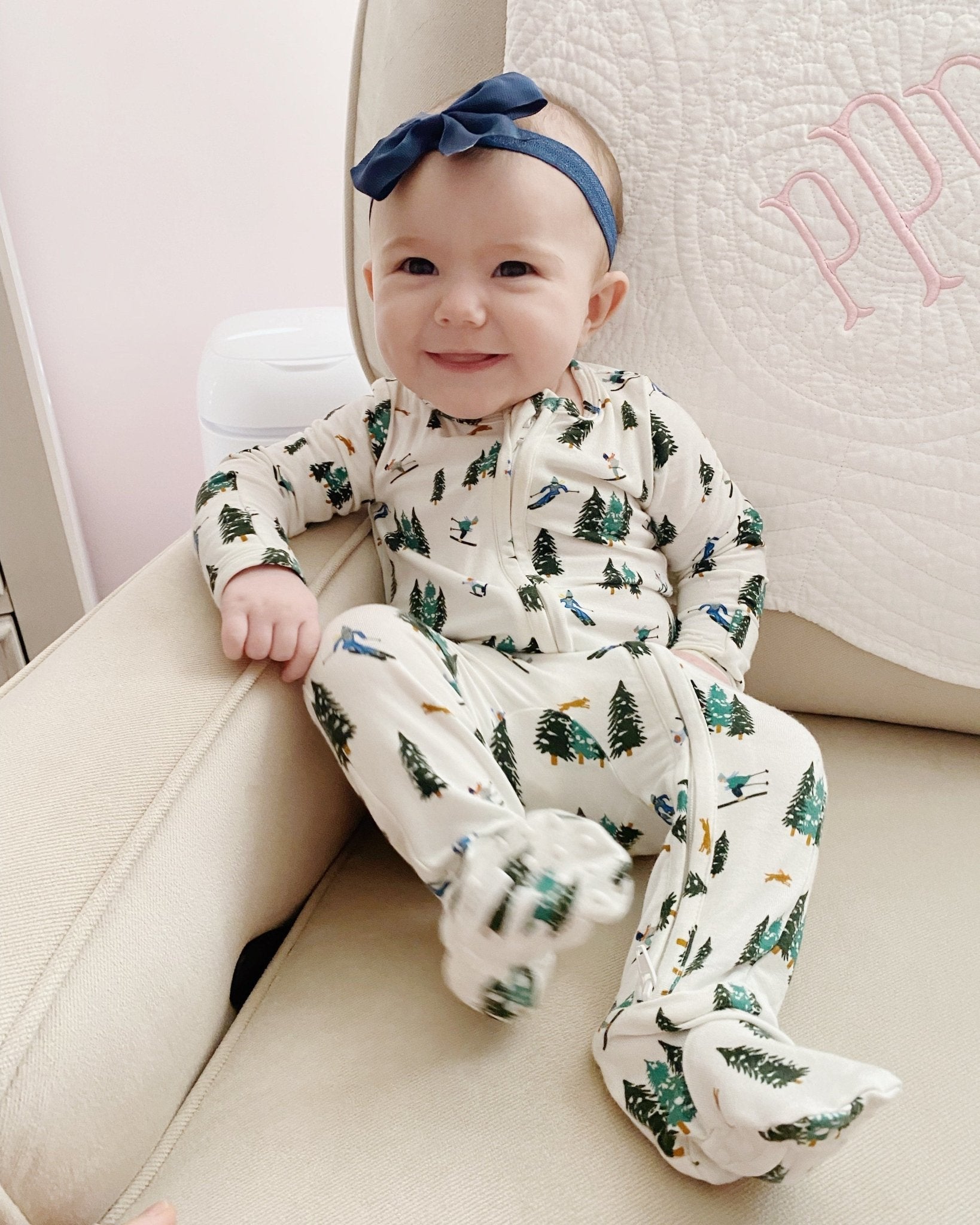 Ski Bamboo Zipper Footie