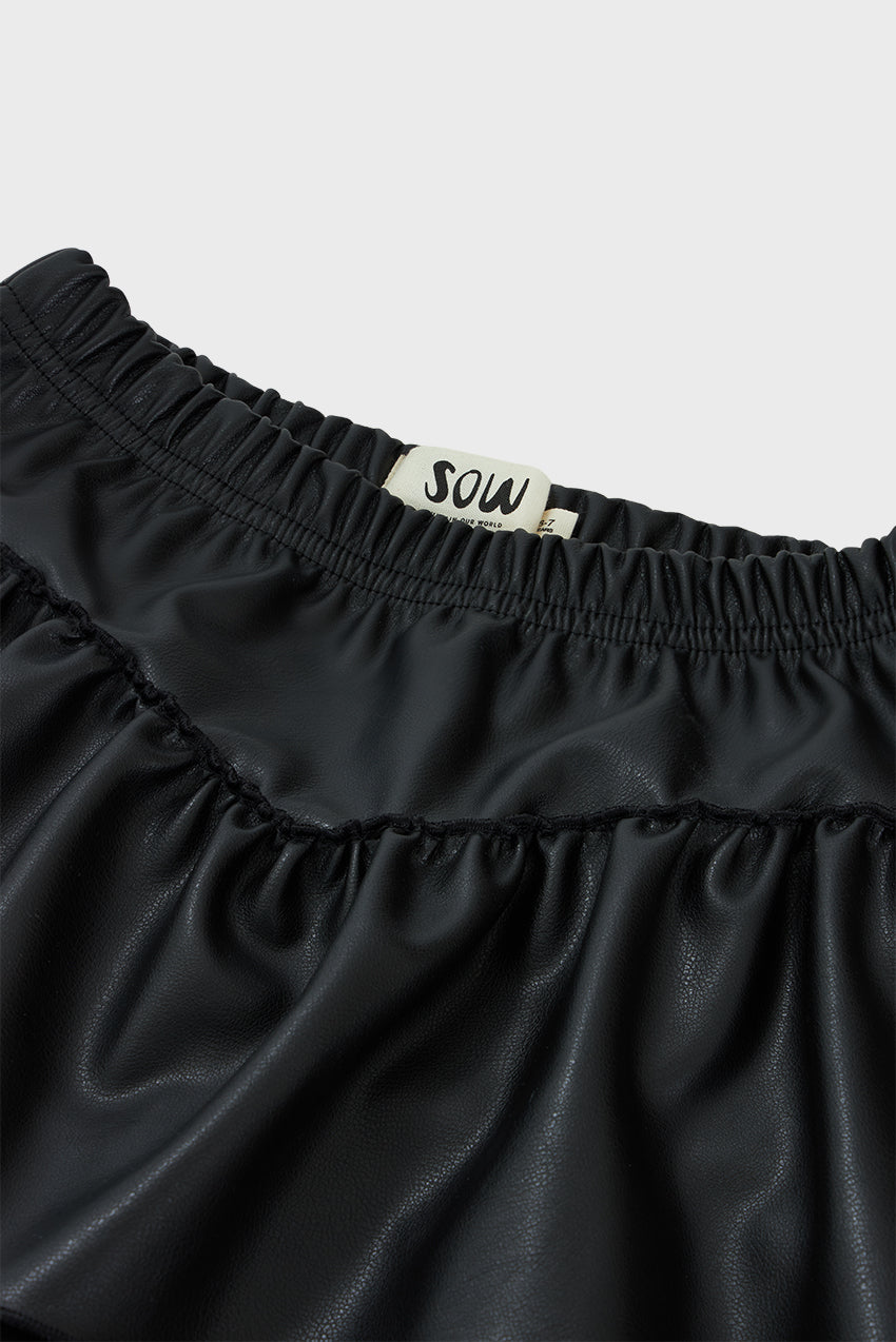Faux Leather Skort
