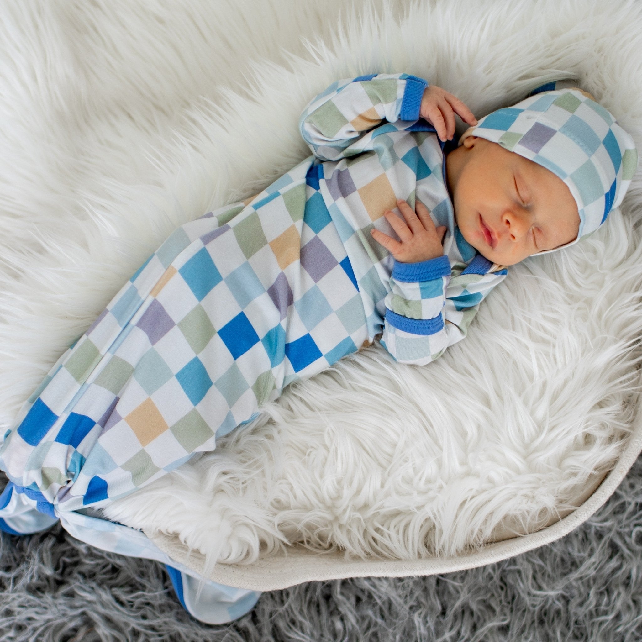 Skye Checks Gown & Hat