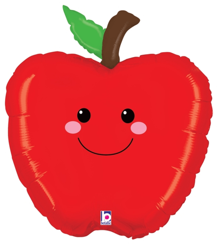 Smiling Red Apple 21" Foil Balloon