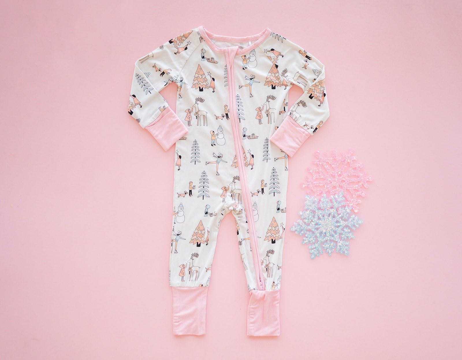Snow Day Pink (convertible Zip Footies)