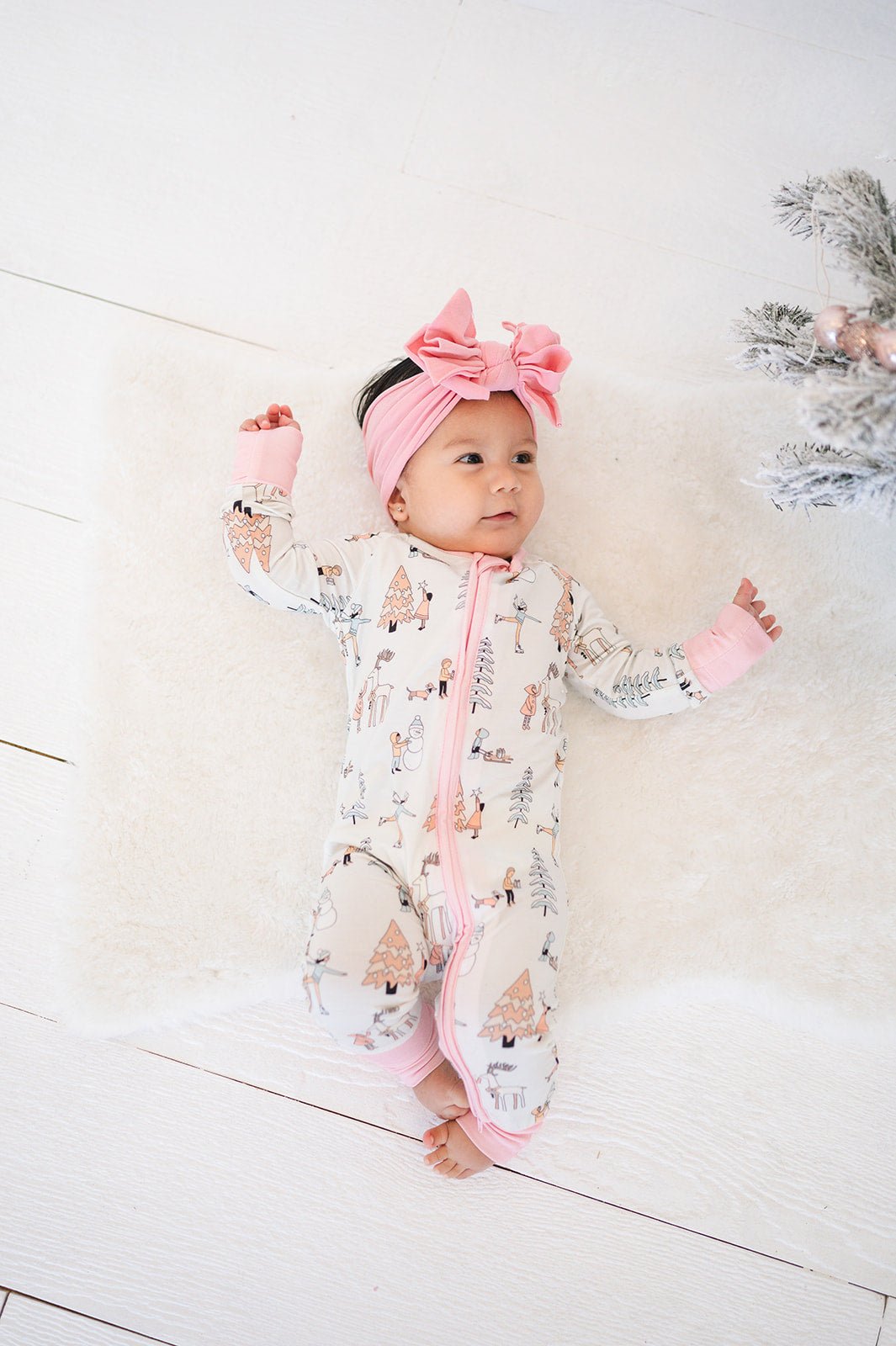 Snow Day Pink (convertible Zip Footies)
