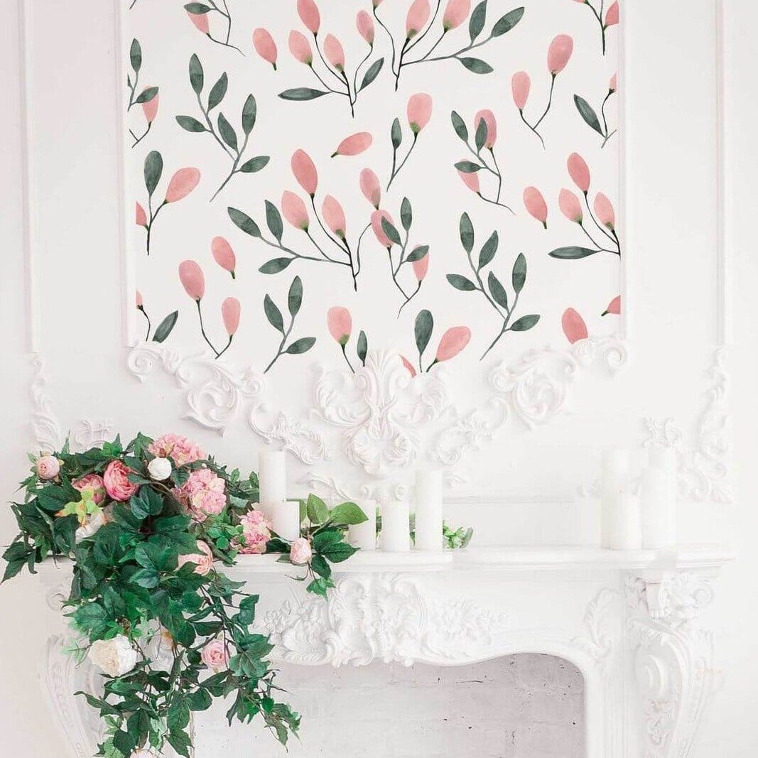 Soft Blush Floral Wall Decals