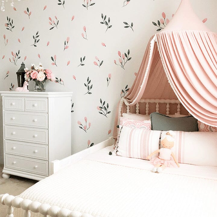 Soft Blush Floral Wall Decals