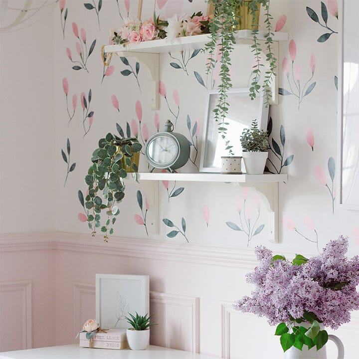 Soft Blush Floral Wall Decals