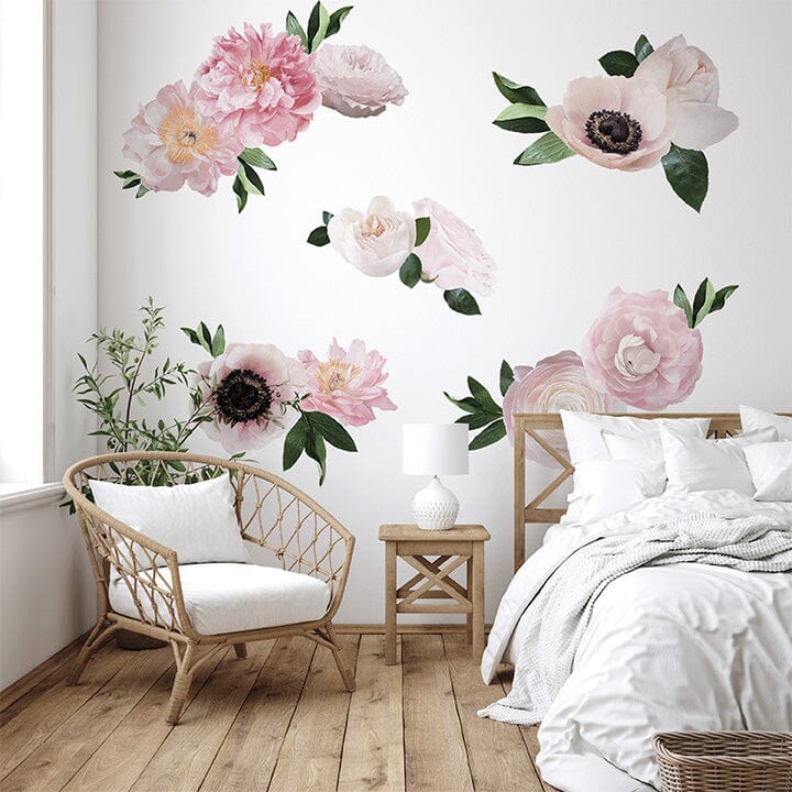 Soft Pink Garden Flower Wall Decals